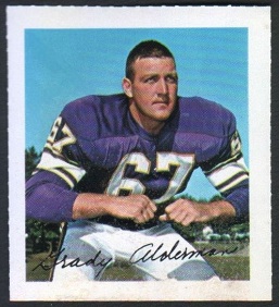 Grady Alderman 1964 Wheaties Stamps football card