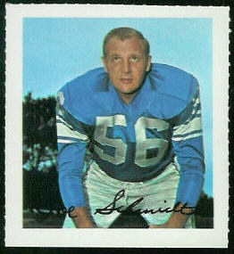 Joe Schmidt 1964 Wheaties Stamps football card