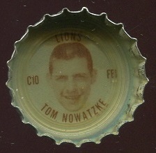 Tom Nowatzke 1965 Coke Caps Lions football card