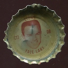 Yale Lary 1965 Coke Caps Lions football card