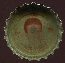 Dick Lebeau 1965 Coke Caps Lions football card