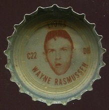 Wayne Rasmussen 1965 Coke Caps Lions football card