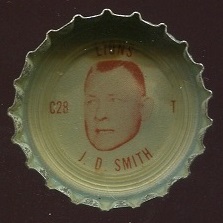 J.D. Smith 1965 Coke Caps Lions football card