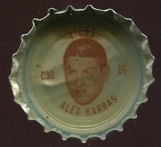 Alex Karras 1965 Coke Caps Lions football card