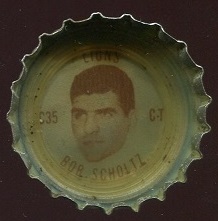 Bob Scholtz 1965 Coke Caps Lions football card