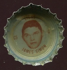 Jim Simon 1965 Coke Caps Lions football card