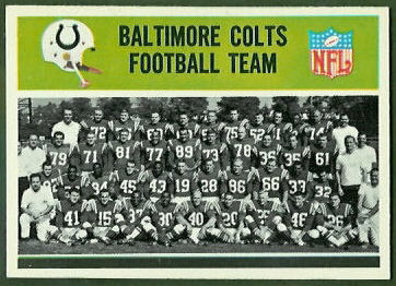 Baltimore Colts Team 1965 Philadelphia football card