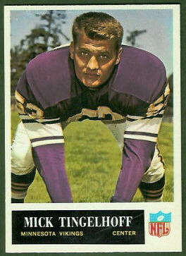 Mick Tingelhoff 1965 Philadelphia football card