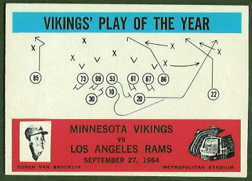 Vikings Play of the Year 1965 Philadelphia football card