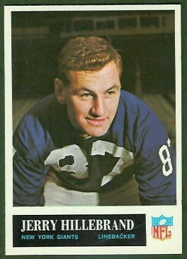 Jerry Hillebrand 1965 Philadelphia football card