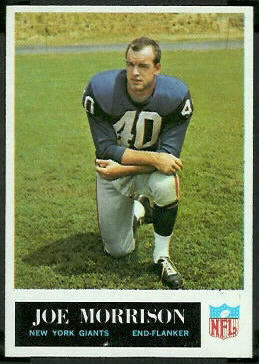 Joe Morrison 1965 Philadelphia football card Joe Morrison 1965 Philadelphia football card