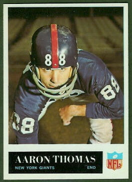 Aaron Thomas 1965 Philadelphia football card