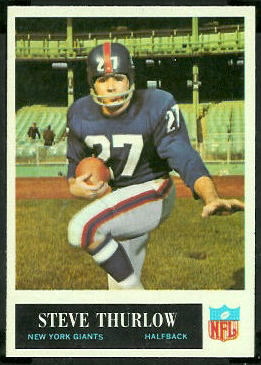 Steve Thurlow 1965 Philadelphia football card