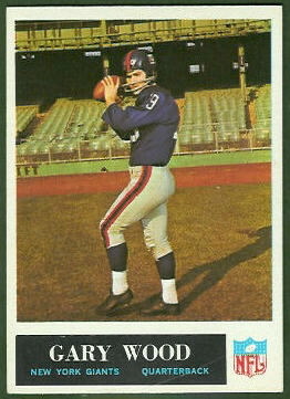 Gary Wood 1965 Philadelphia football card