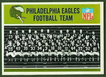 Philadelphia Eagles Team 1965 Philadelphia football card