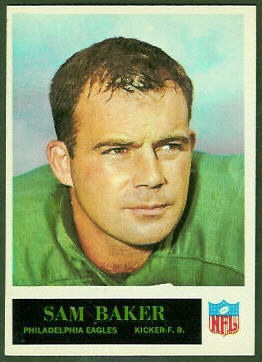 Sam Baker 1965 Philadelphia football card