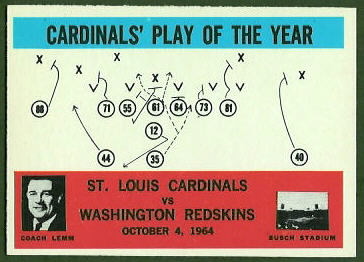 Cardinals Play of the Year 1965 Philadelphia football card