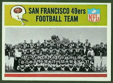 San Francisco 49ers Team 1965 Philadelphia football card