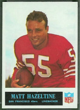 Matt Hazeltine 1965 Philadelphia football card Matt Hazeltine 1965 Philadelphia football card