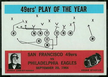 49ers Play of the Year 1965 Philadelphia football card