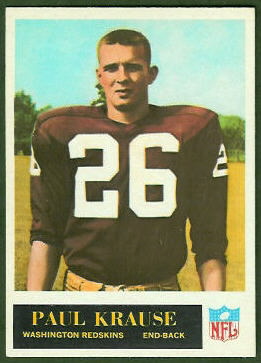 Paul Krause 1965 Philadelphia football card