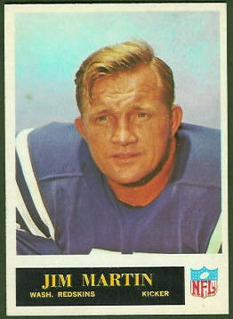 Jim Martin 1965 Philadelphia football card Jim Martin 1965 Philadelphia football card