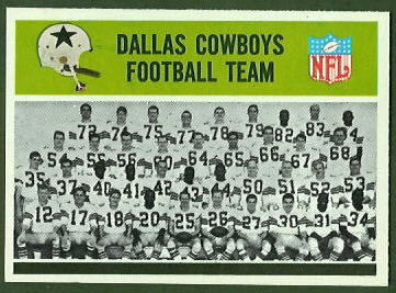 Dallas Cowboys Team 1965 Philadelphia football card