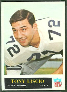 Tony Liscio 1965 Philadelphia football card Tony Liscio 1965 Philadelphia football card