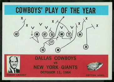 Cowboys Play of the Year 1965 Philadelphia football card