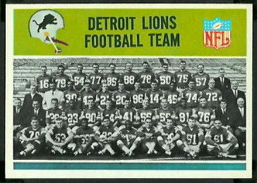 Detroit Lions Team 1965 Philadelphia football card