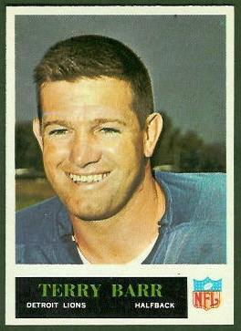 Terry Barr 1965 Philadelphia football card