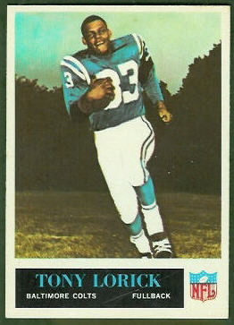 Tony Lorick 1965 Philadelphia football card Tony Lorick 1965 Philadelphia football card