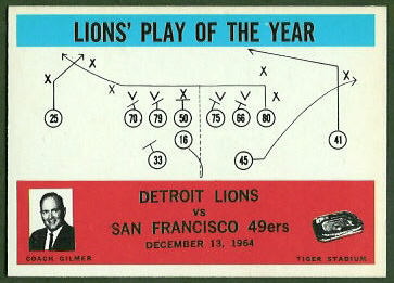 Lions Play of the Year 1965 Philadelphia football card