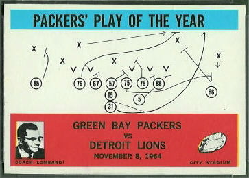 Packers Play of the Year 1965 Philadelphia football card
