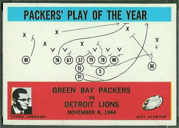 Packers Play of the Year 1965 Philadelphia football card Packers Play of the Year 1965 Philadelphia football card