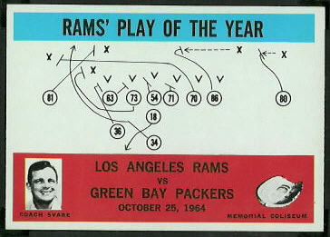 Rams Play of the Year 1965 Philadelphia football card Rams Play of the Year 1965 Philadelphia football card