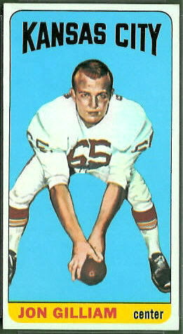 Jon Gilliam 1965 Topps football card