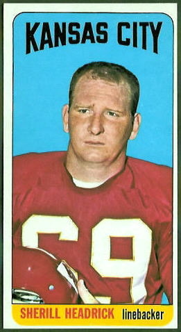 Sherrill Headrick 1965 Topps football card