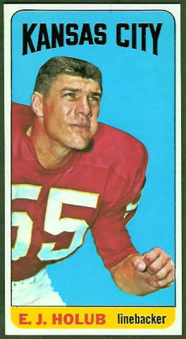 E.J. Holub 1965 Topps football card E.J. Holub 1965 Topps football card