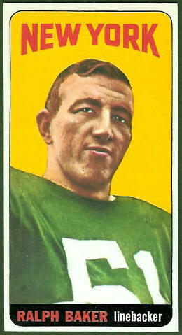 Ralph Baker 1965 Topps football card