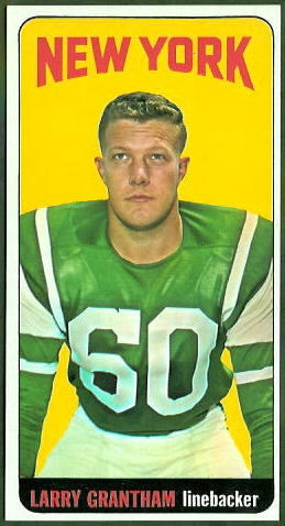 Larry Grantham 1965 Topps football card Larry Grantham 1965 Topps football card