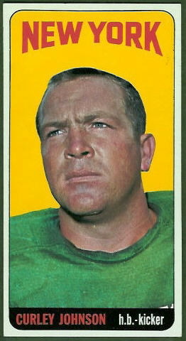 Curley Johnson 1965 Topps football card Curley Johnson 1965 Topps football card