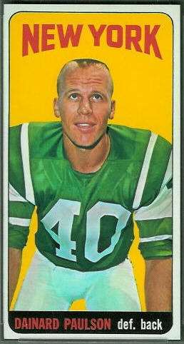 Dainard Paulson 1965 Topps football card Dainard Paulson 1965 Topps football card