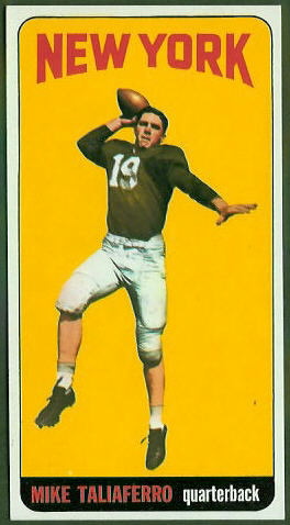 Mike Taliaferro 1965 Topps football card