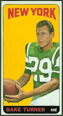 Bake Turner 1965 Topps football card