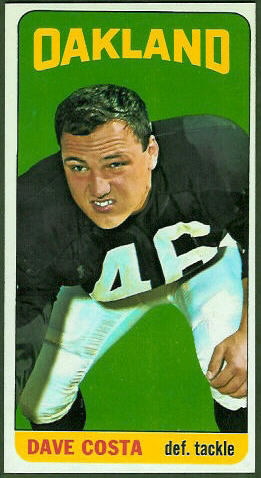 Dave Costa 1965 Topps football card