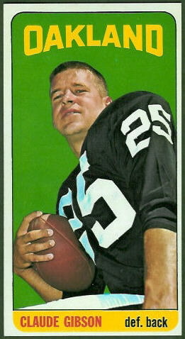 Claude Gibson 1965 Topps football card