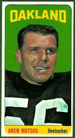 Archie Matsos 1965 Topps football card