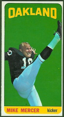 Mike Mercer 1965 Topps football card Mike Mercer 1965 Topps football card