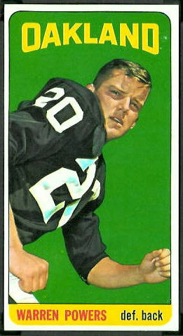 Warren Powers 1965 Topps football card